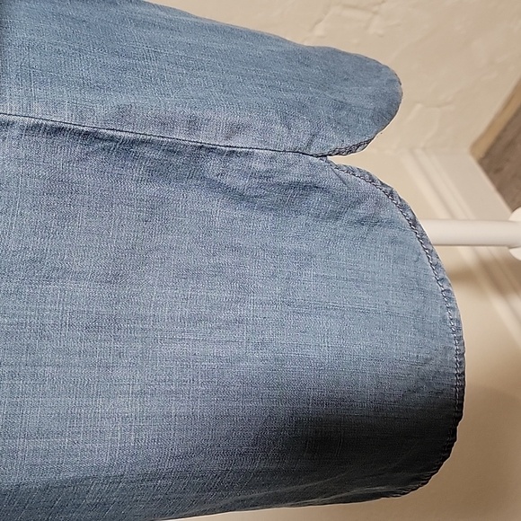 Vineyard Vines Shirt Dress Tunic V-neck 3/4 Sleeve Lyocell Linen Chambray 0 XS - Picture 12 of 16